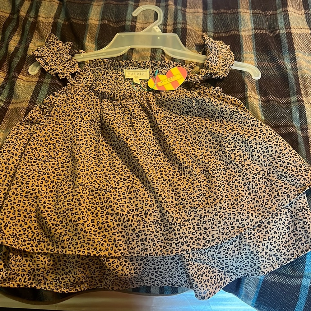 Brand new cheetah print ruffle girl shirt
